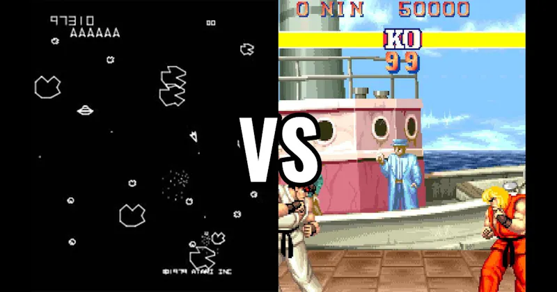 Asteroids vs. Street Fighter II