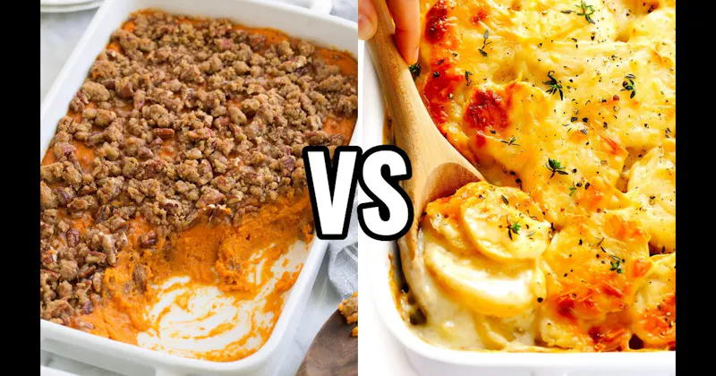 Scalloped Potatoes vs. Sweet Potato Casserole